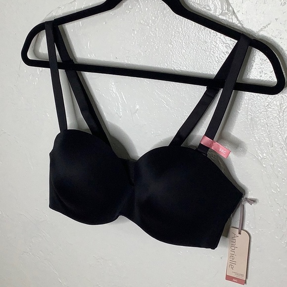 Ambrielle lightly lined Multi way push up wired strapless black bra SZ 38C NWT - Picture 3 of 14